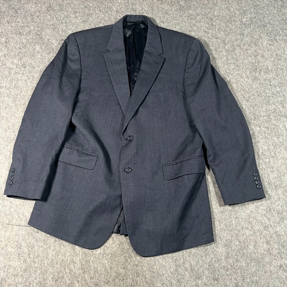 Jos. A. Bank Other - Jos A Bank Men's Sport Coat Blazer Size 46L Navy Two Button Houndstooth‎ Wool